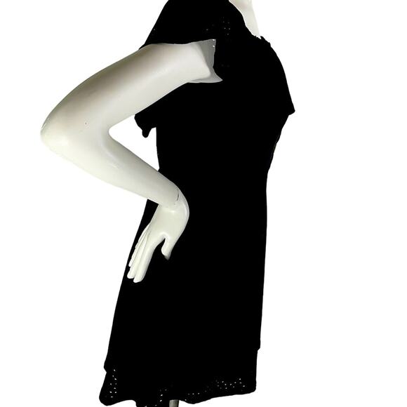 Speechless Black Eyelet Off-The-Shoulder Short Dress - Picture 6 of 12